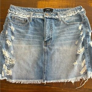 Vervet size L denim distressed mini skirt